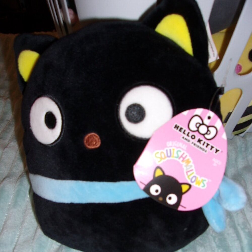 New with tags Squishmallow Chococat Hello Kitty Sanrio black cat